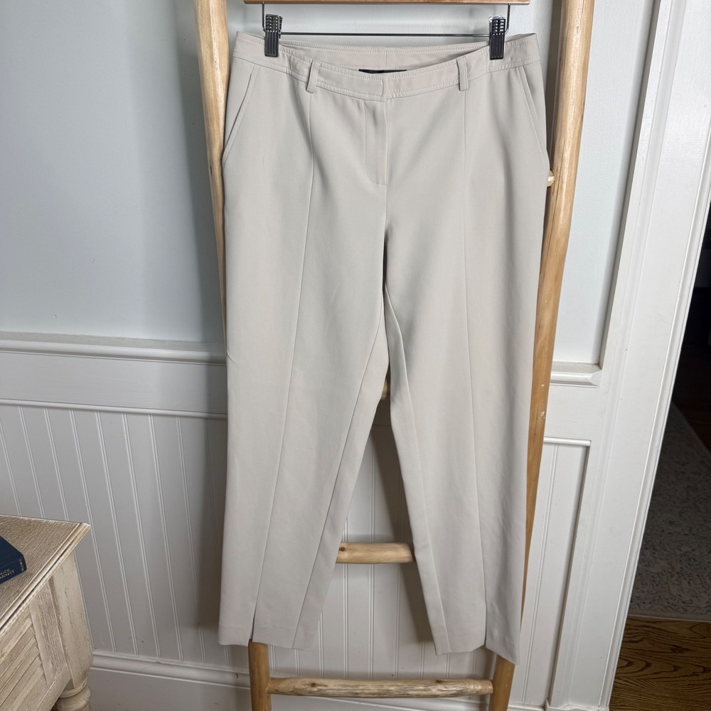 St. John Collection Beige Split Hem Dress Pants Womens Size 6 Made in USA